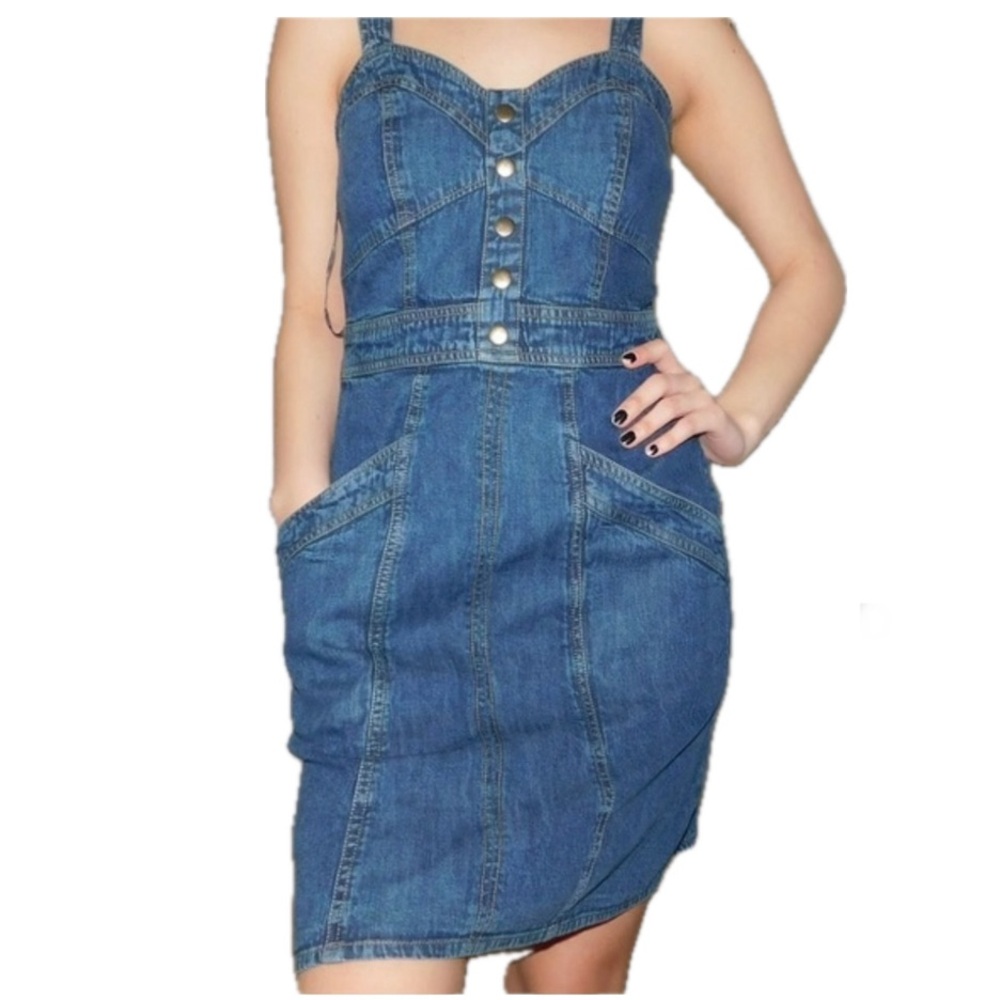 Japna Denim Dress, western denim core 100% cotton, Blue Jean cowgirl core medium